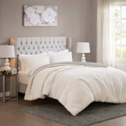 Madison Park Colden Reversible Textured Faux Shearling To Faux Mink Comforter Set Ivory/Gray -Furniture Promotion Shop GUEST cf606a10 5708 4eb0 aea4 49b36f96367b