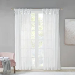 Set Of 2 Persis Twisted Tab Voile Sheer Window White -Furniture Promotion Shop GUEST d019bf9d 54ba 4b88 8de2 a524aba2ee94