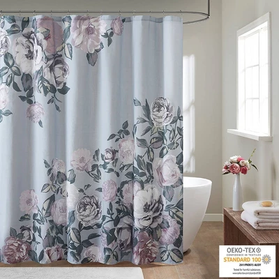 Colissa Cotton Floral Printed Shower Curtain 5 Colissa Cotton Floral Printed Shower Curtain - Image 5