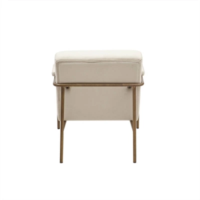Abbot Upholstered Open Arm Metal Leg Accent Chair Beige - Madison Park 5 Abbot Upholstered Open Arm Metal Leg Accent Chair Beige - Madison Park - Image 5