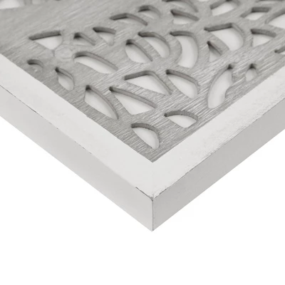 Laurel Branches Carved Wood Wall Decor Panel Gray - Madison Park 3 Laurel Branches Carved Wood Wall Decor Panel Gray - Madison Park - Image 3