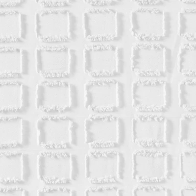 Gridd Woven Clipped Solid Shower Curtain 2 Gridd Woven Clipped Solid Shower Curtain - Image 2