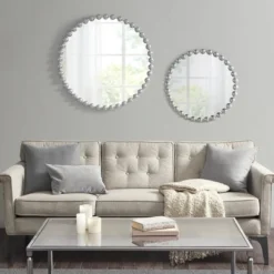 Round Marlowe Decorative Wall Mirror Silver - Madison Park Signature -Furniture Promotion Shop GUEST eef72c7e ea4d 4923 9850 719c7b6b1e54