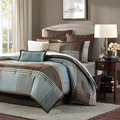 Brown Daniel Comforter Set 8pc 2 Brown Daniel Comforter Set 8pc - Image 2