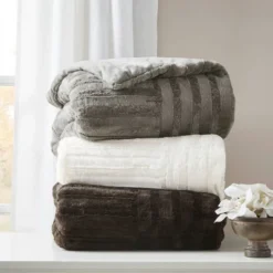 50"x60" Polar Solid Faux Fur Throw Blanket - Madison Park -Furniture Promotion Shop GUEST ff753482 5a05 4803 b6d5 c760e6bab755